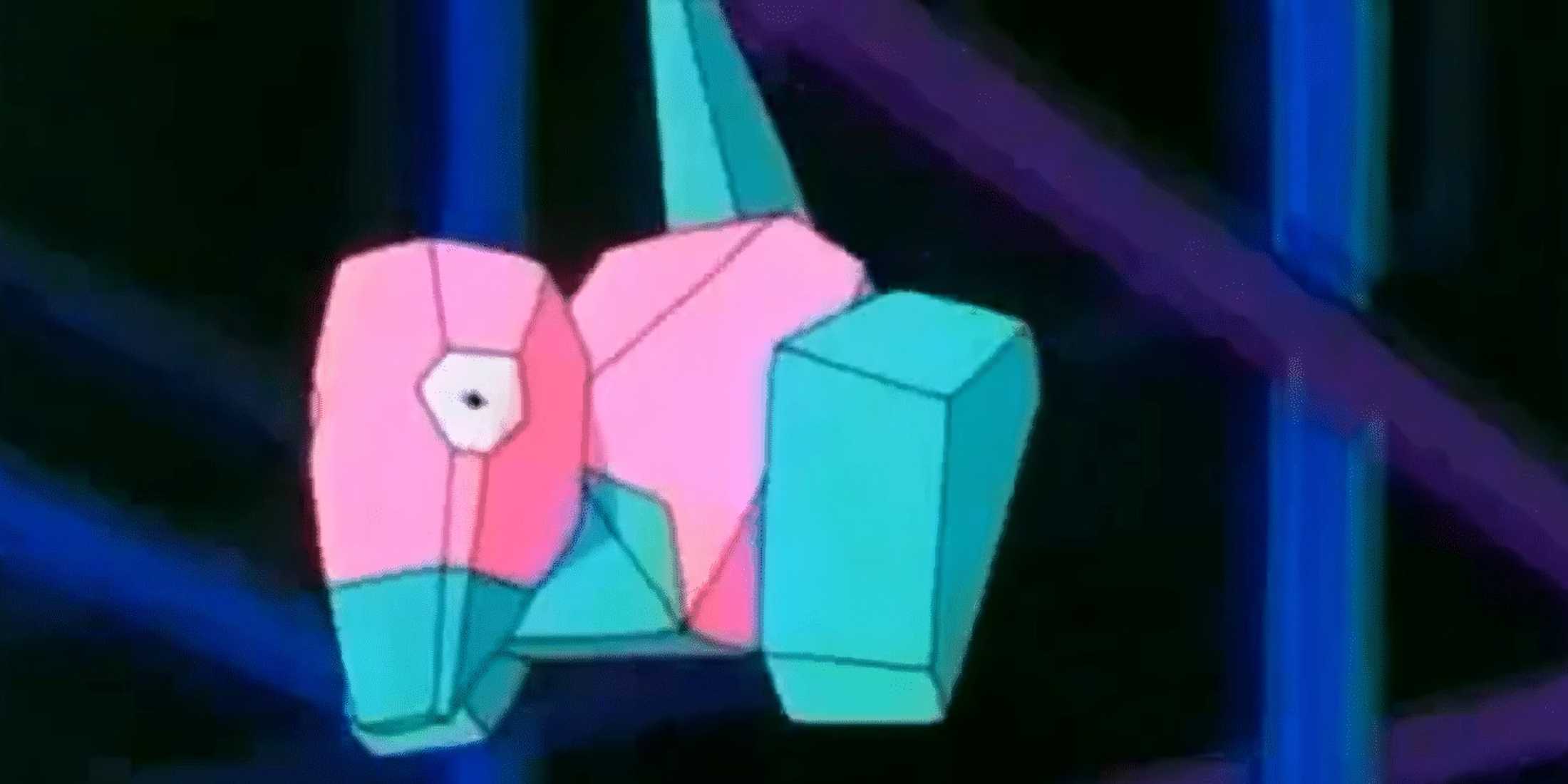 Porygon floating inside the virtual space in which he lived.