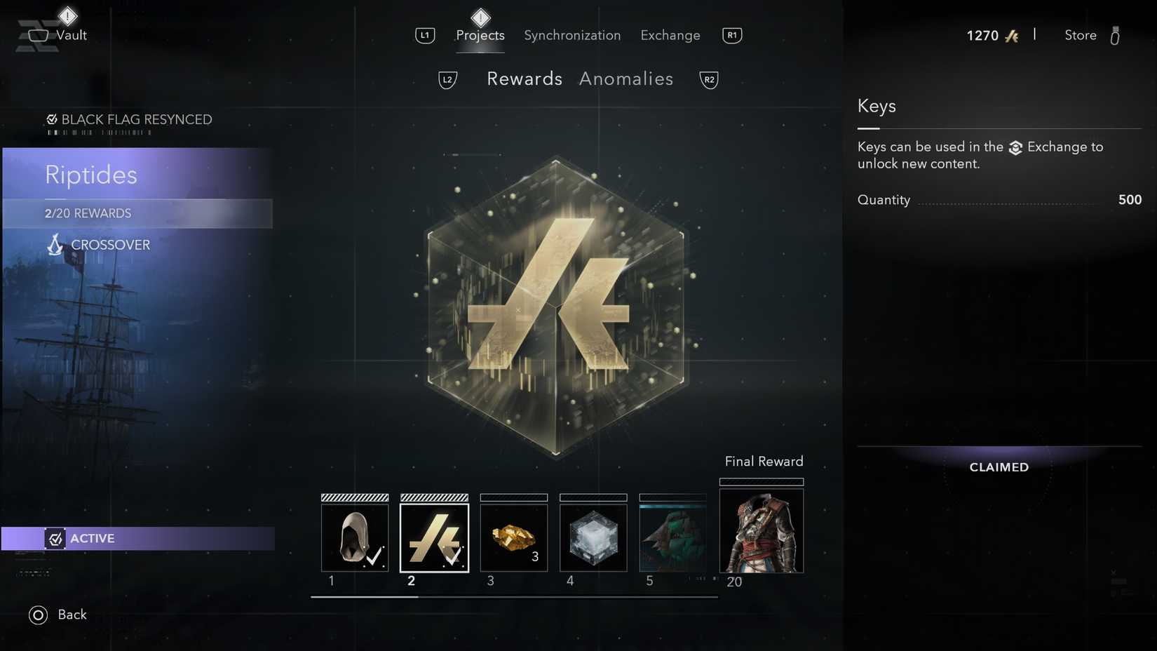 Progress Farm Animus Keys AC Black Flag resynced through projects