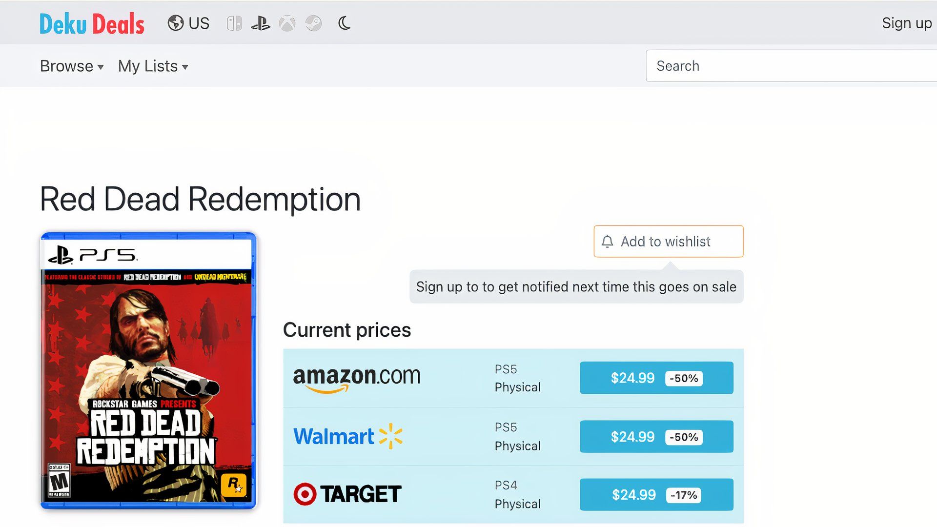 deku deal best ps5 disc prices for red dead redemption.
