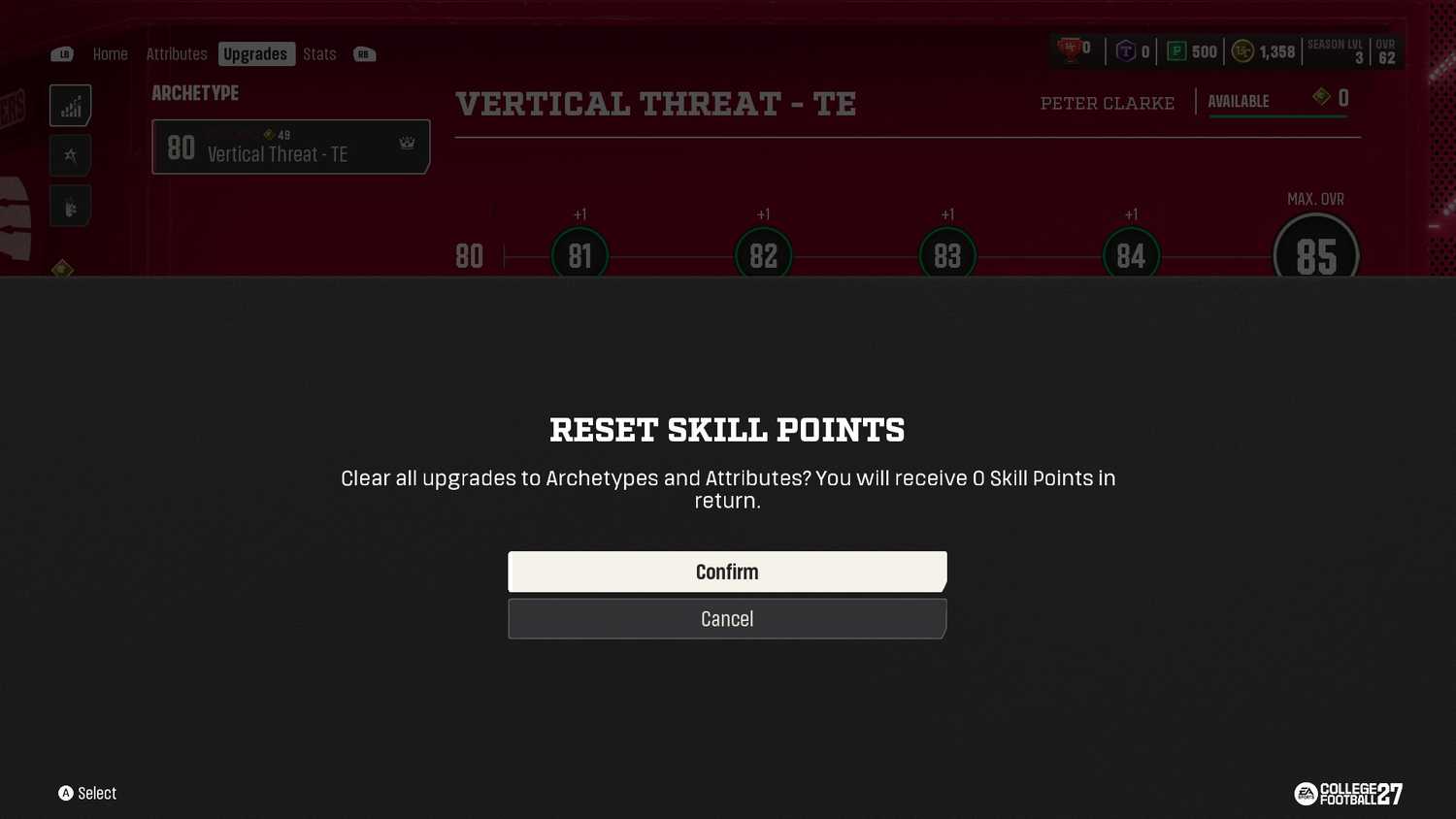 Restpec How to Respec Skill Points in College Football 27