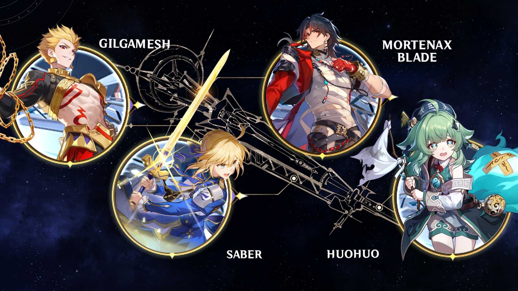 Saber-Mortenax Blade-Huohuo-and Gilgamesh Team Comp In Honkai Star Rail