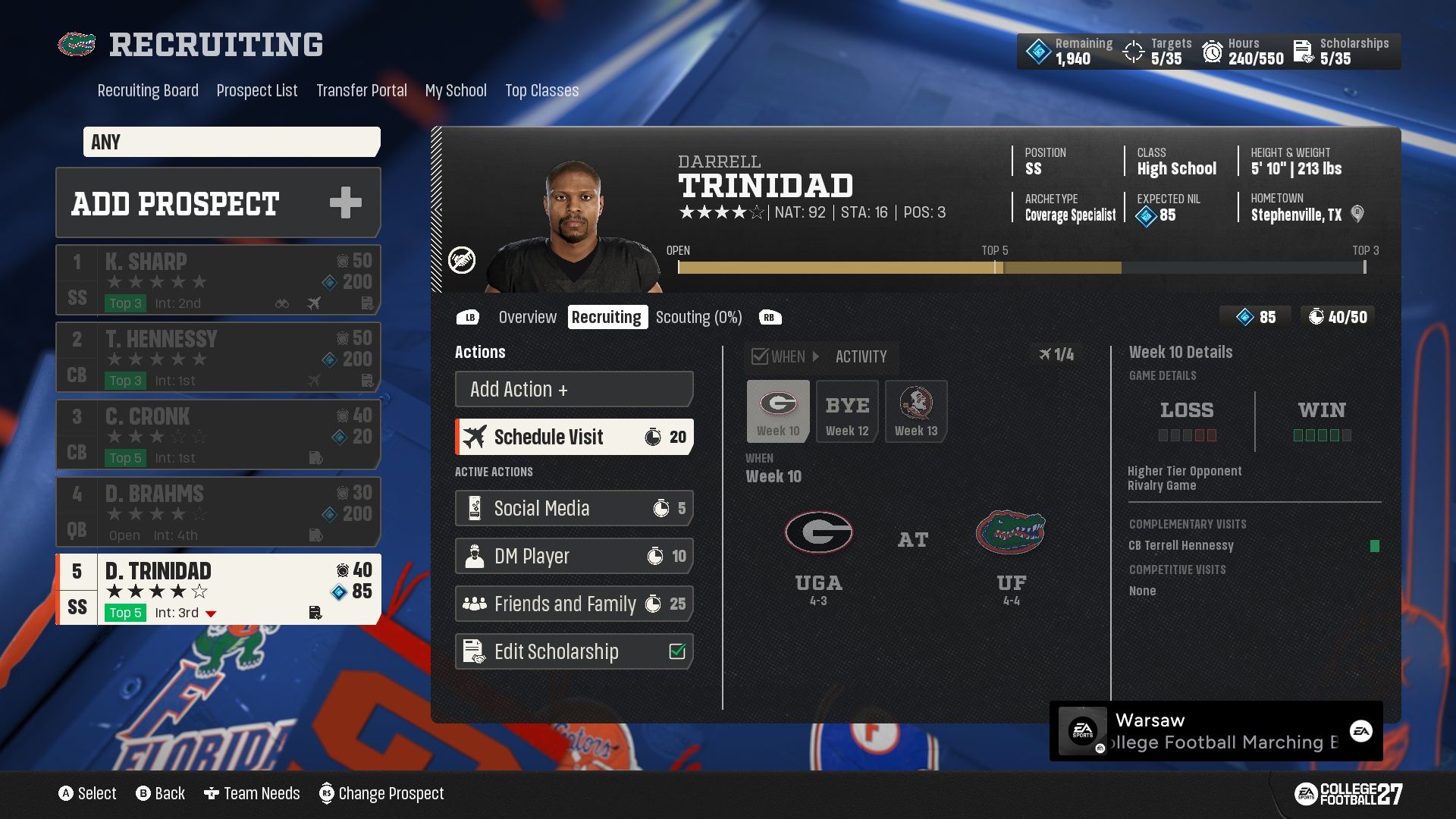 Schedule Visit - College Football 27