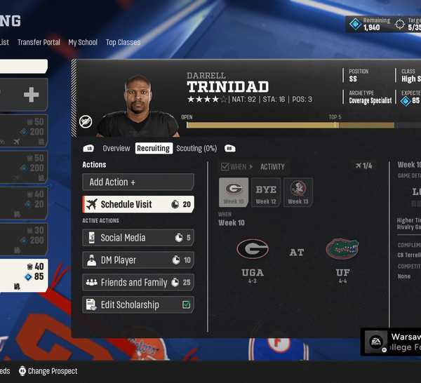 Schedule Visit - College Football 27
