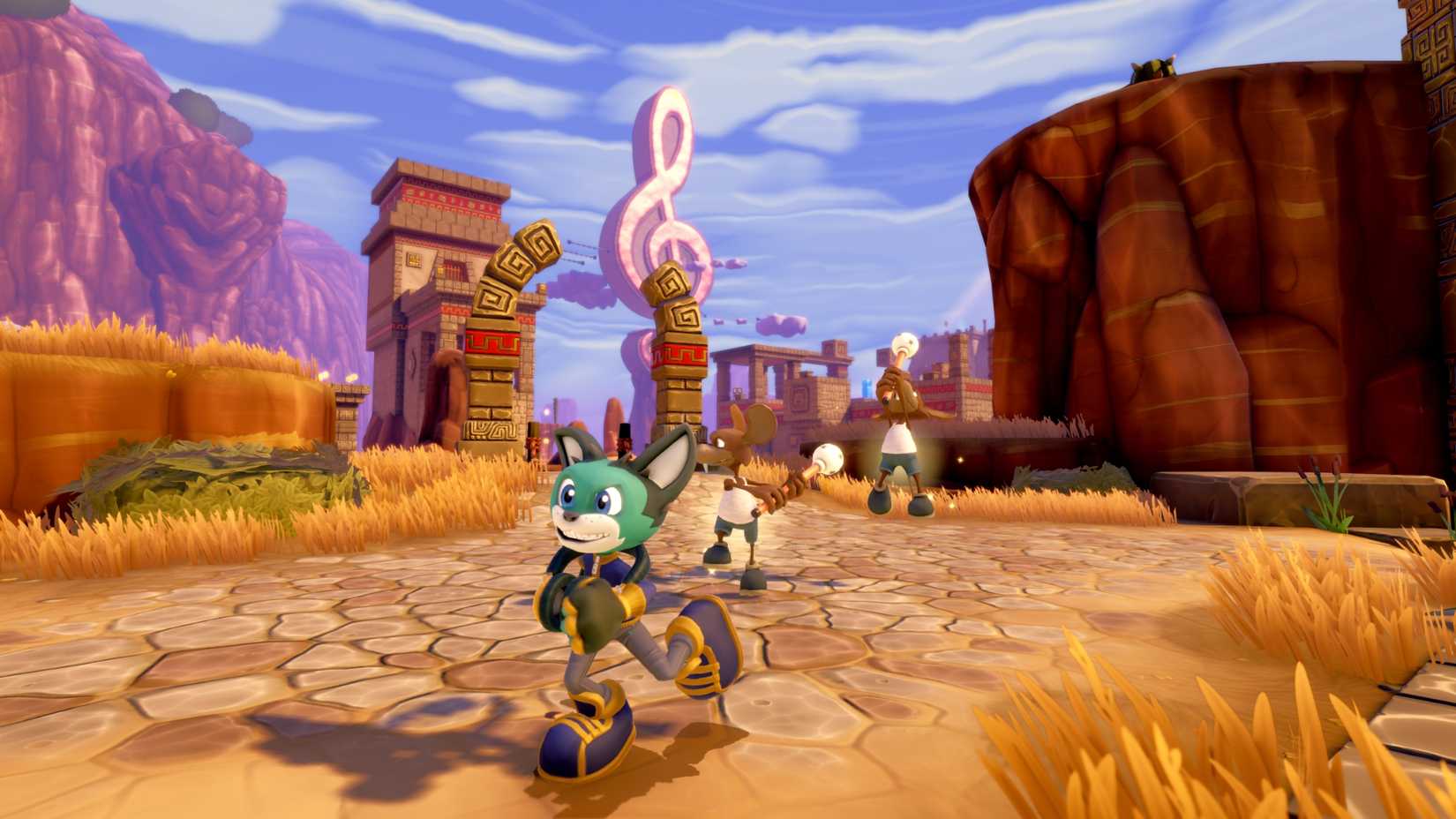 scratch the cat protagonist running away from enemies.