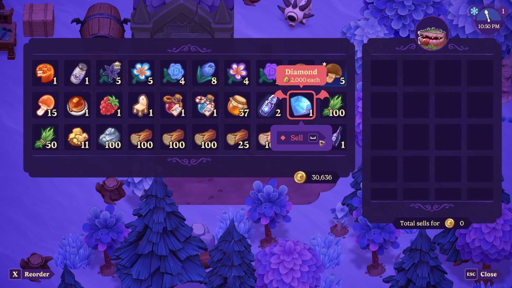 sell Diamonds to chester in Moonlight Peaks