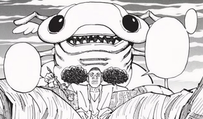 Luzurus speaking to his men as his Beast stands behind him.