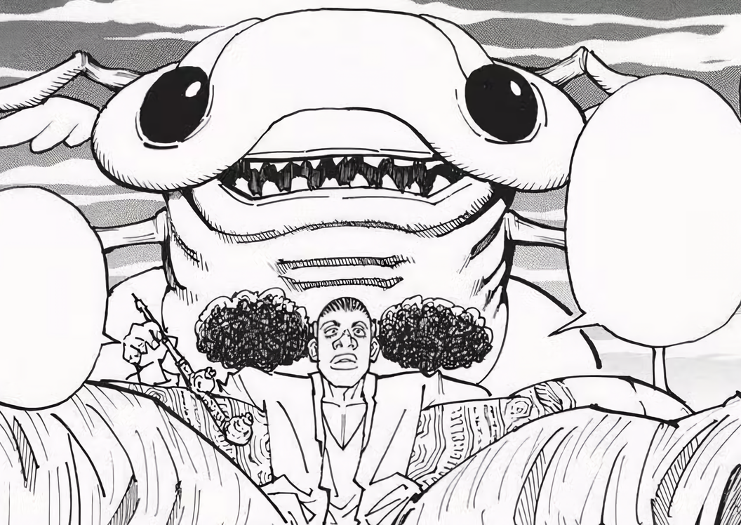 Luzurus speaking to his men as his Beast stands behind him.