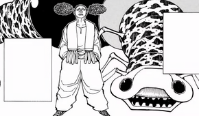 Luzurus standing with his Beast as seen during their introduction in the manga.