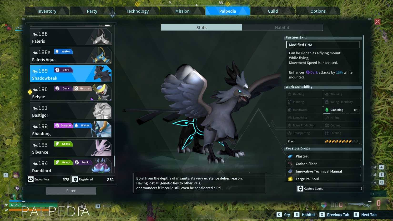 Shadowbeak in Palworld
