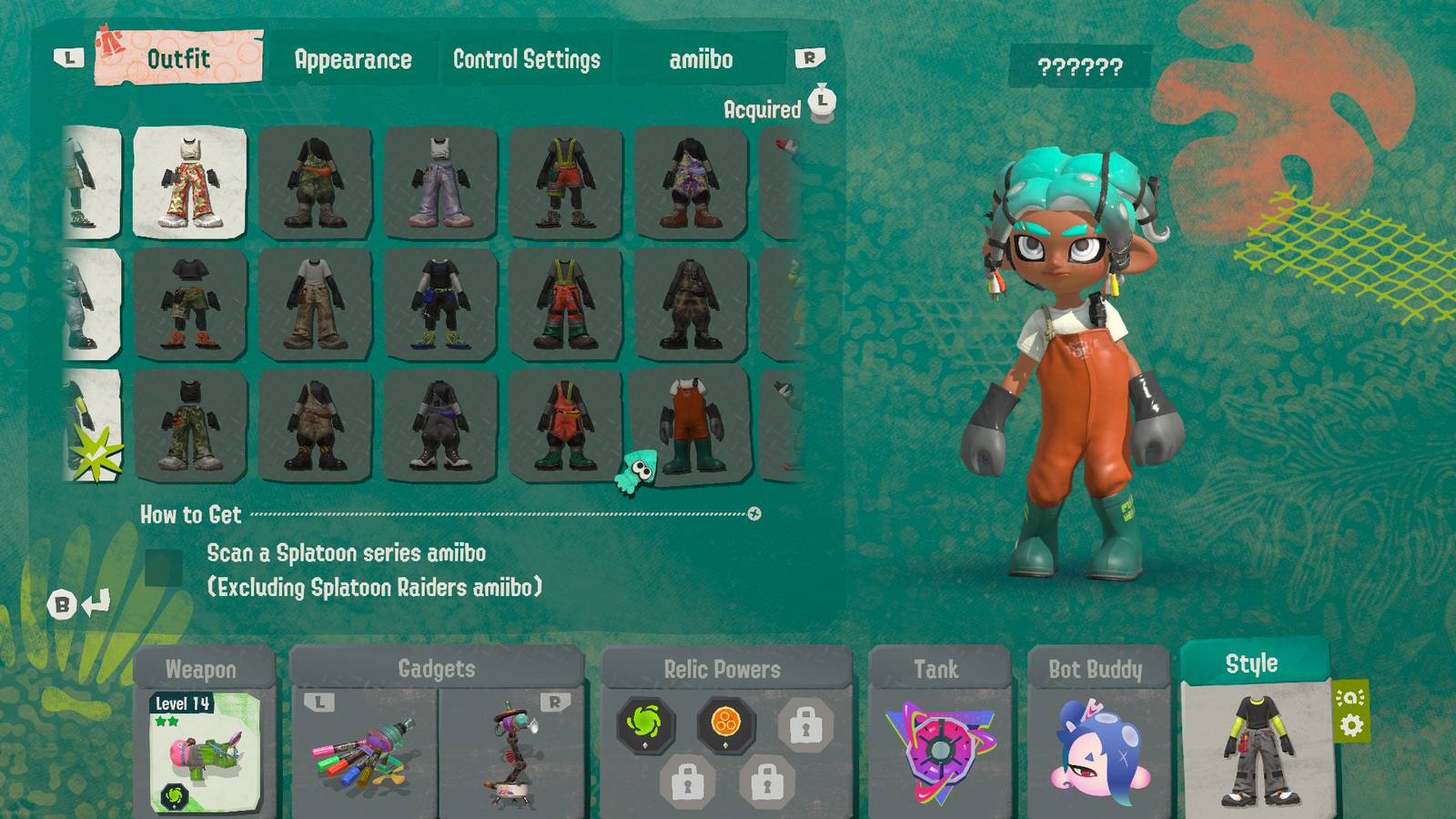 Amiibo Outfits in Splatoon Raiders Amiibo Outfits in Splatoon Raiders
