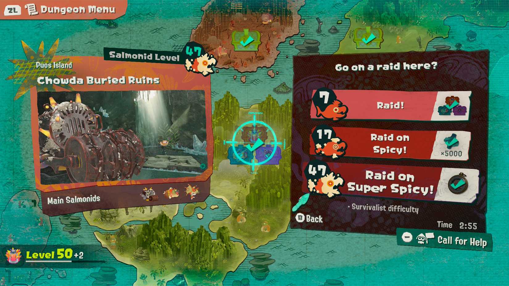 The Chowda Buried Ruins Old Compass reward in Splatoon Raiders.