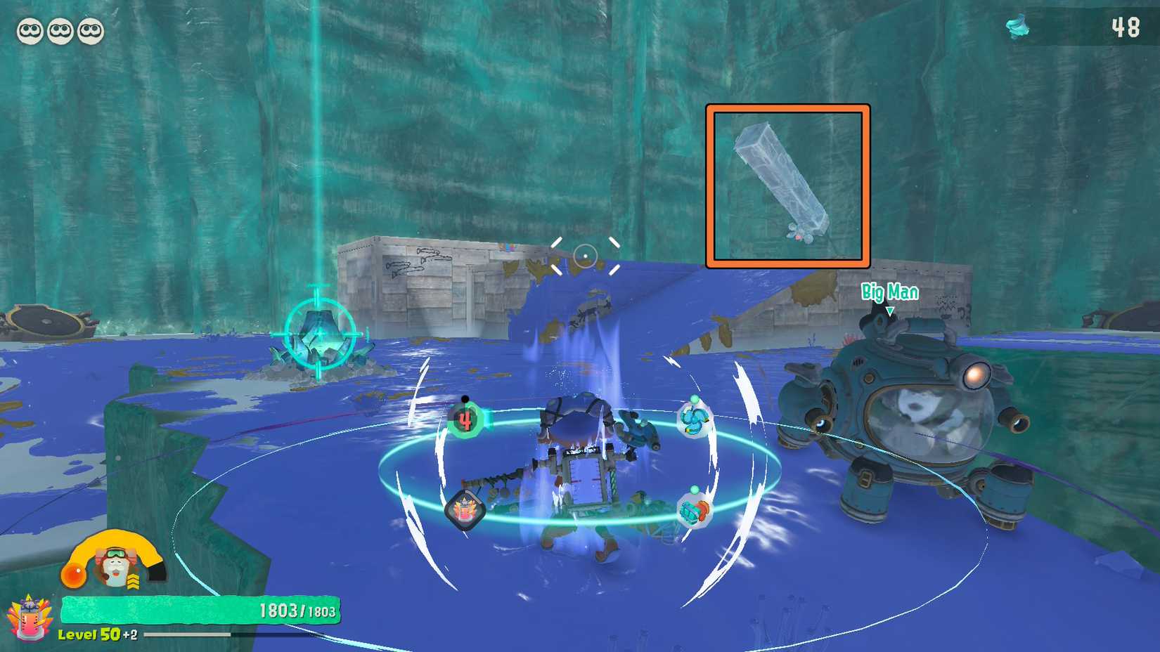 The ice pillar in the wall in Krimpuf Cave in Splatoon Raiders.