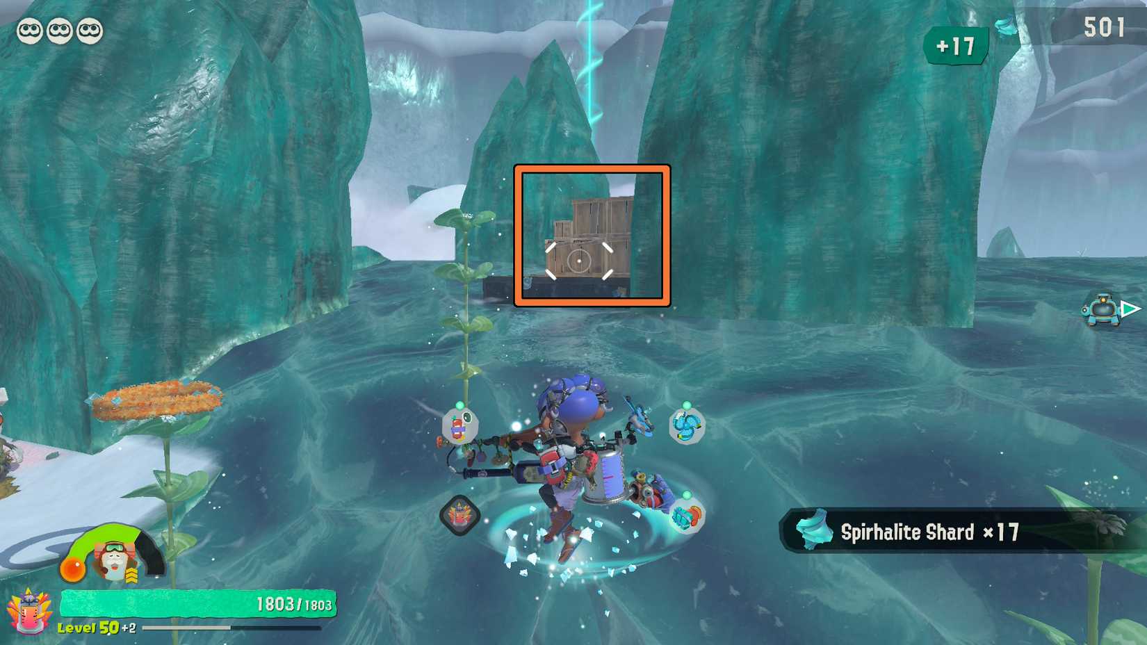 The crate with the Seaza Mountains Old Compass in Splatoon Raiders.