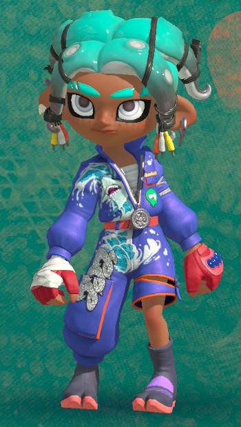 The Shiver amiibo outfit in Splatoon Raiders.