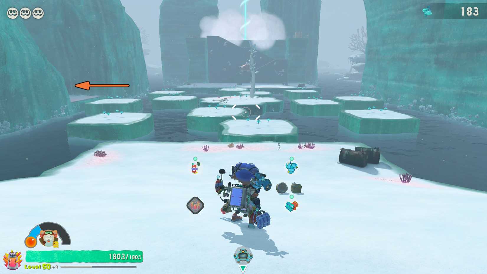 The alcove with the crate with the Toonya Glacier Old Compass in Splatoon Raiders.