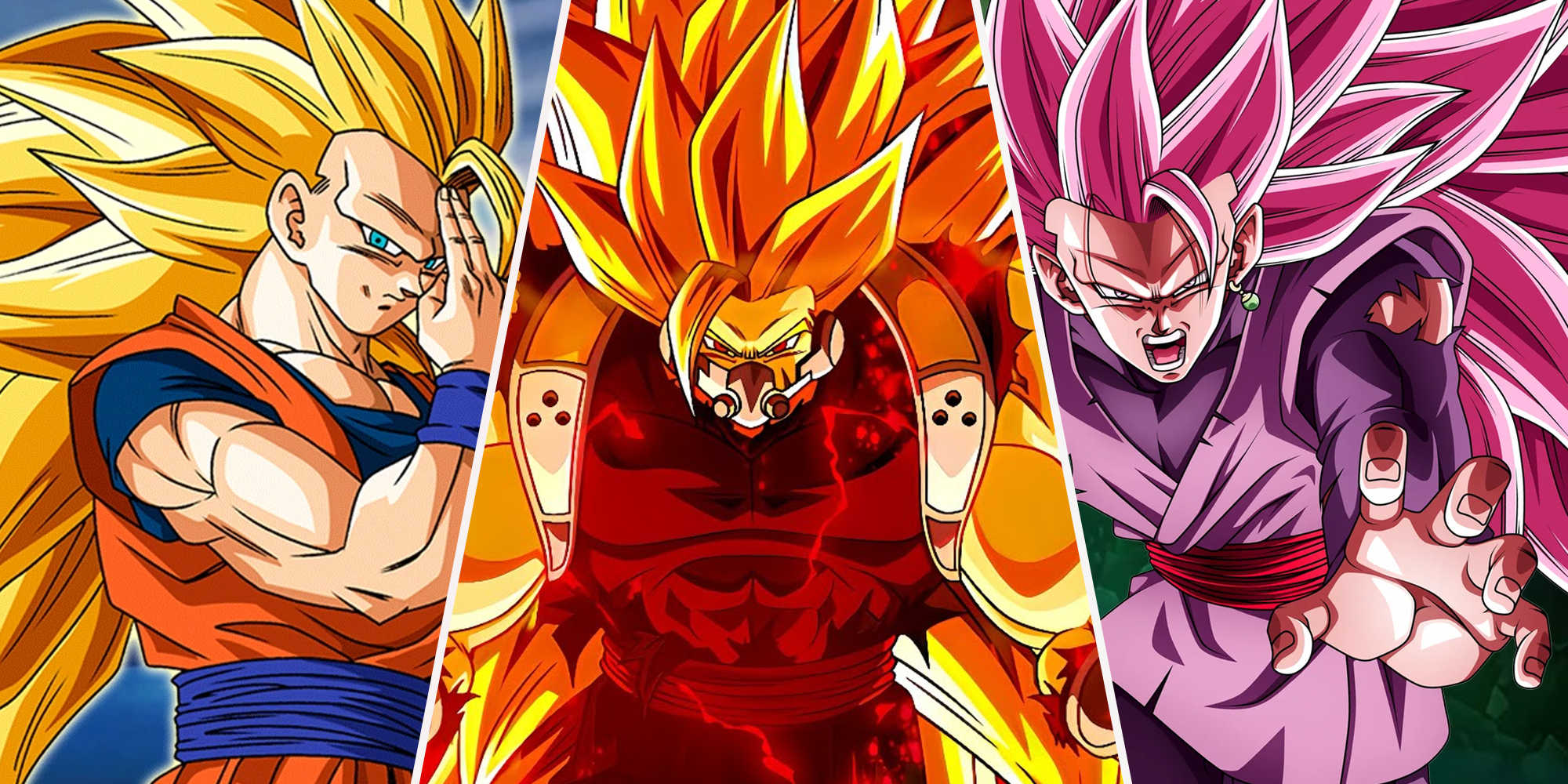 SSJ3 Goku, SSJ3 Cumber, SSJ Rose 3 Goku Black