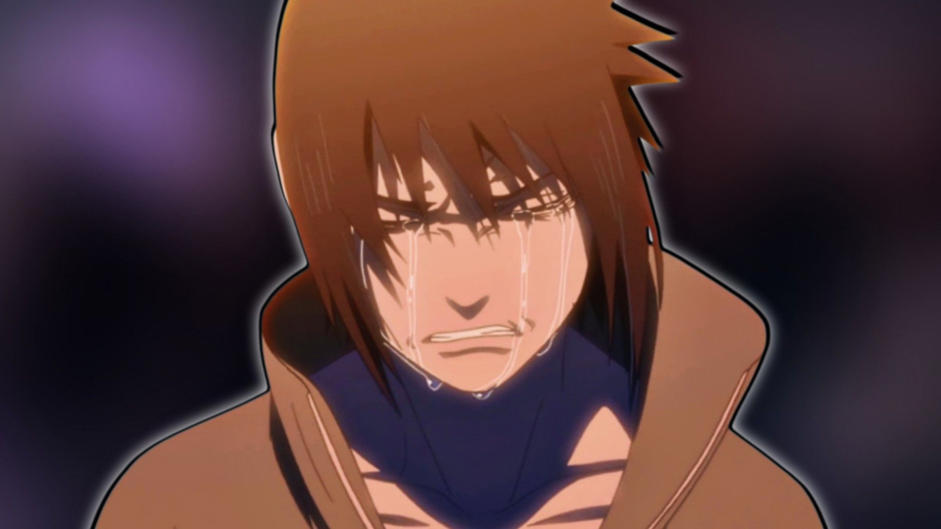 Image of Sasuke Uchiha crying as Boruto bids farewell to the strongest Kekkei Genkai