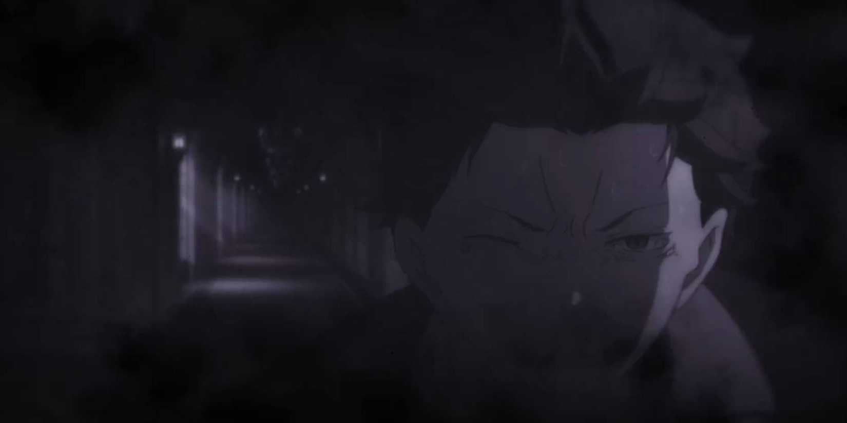 Subaru in Witch's Miasma in mansion hallway seen in Season 1 Episode 6 ReZero Starting Life in Another World