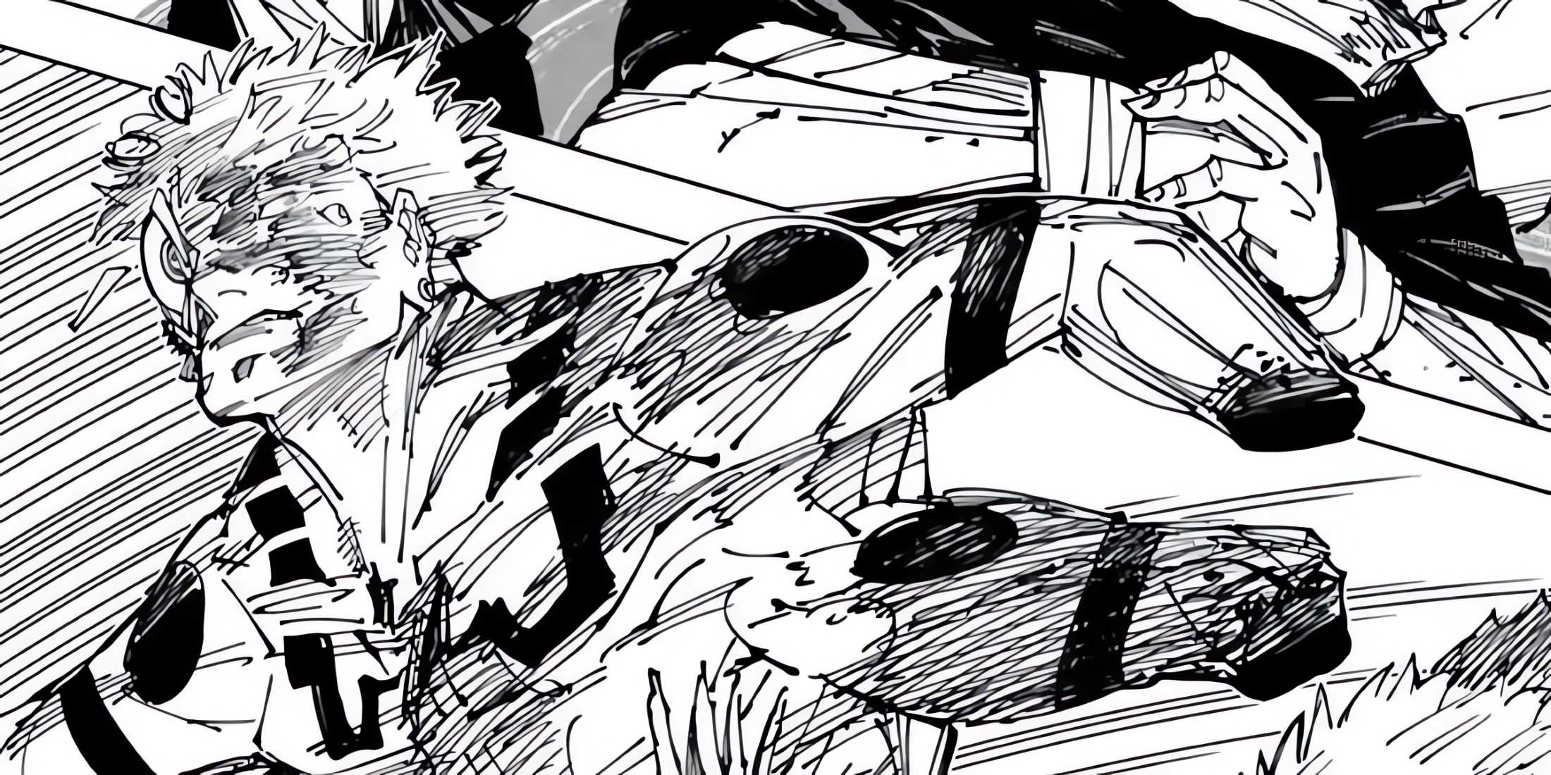 In the final battle against the heroes, Sukuna was hit by Dismantle.