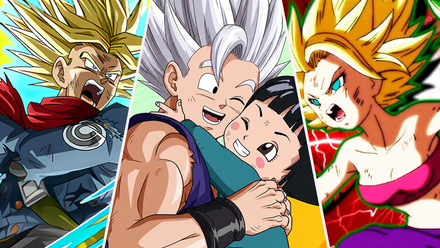Super Saiyan 2 Trunks, Gohan Beast, Pan, and Super Saiyan Cauliflower