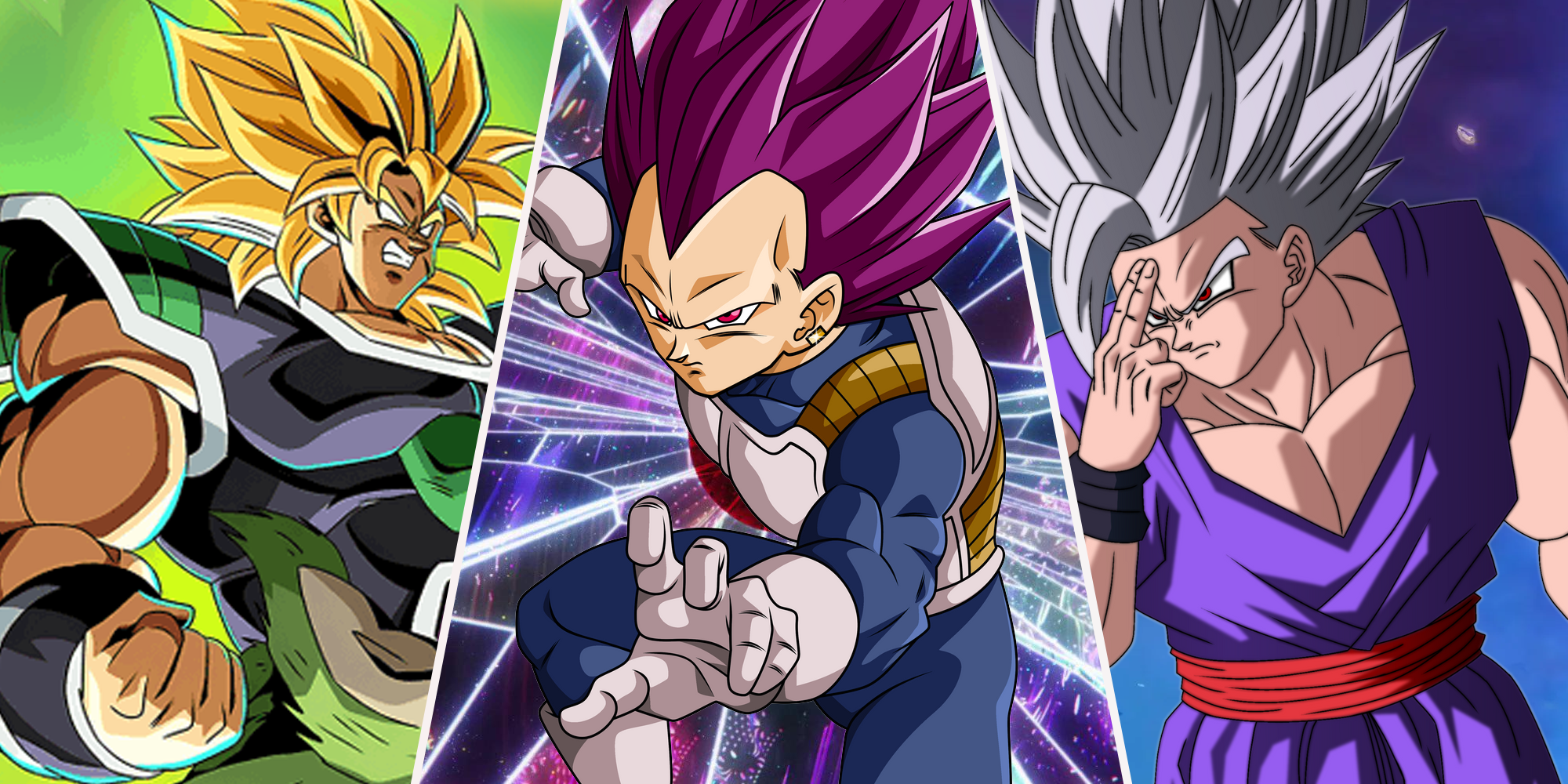 Super Saiyan Broly, Ultra Ego Vegeta, and Gohan Beast