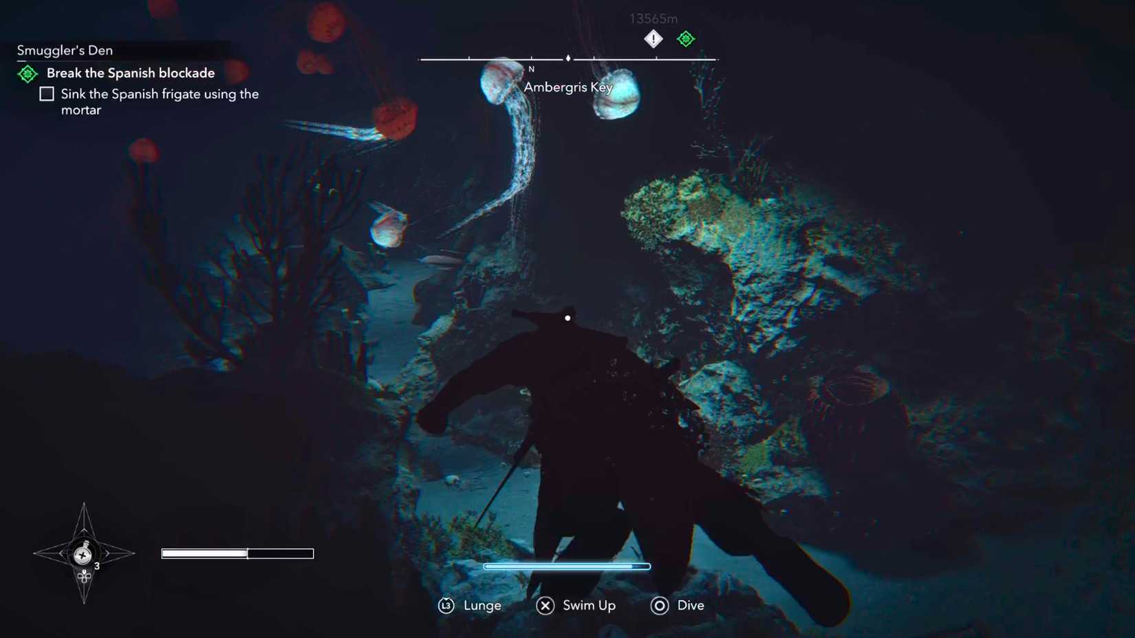 Swim Through Jellyfish Infested Waters to Ambergris Key Pirate Captain Outfit AC Black Flag Resynced