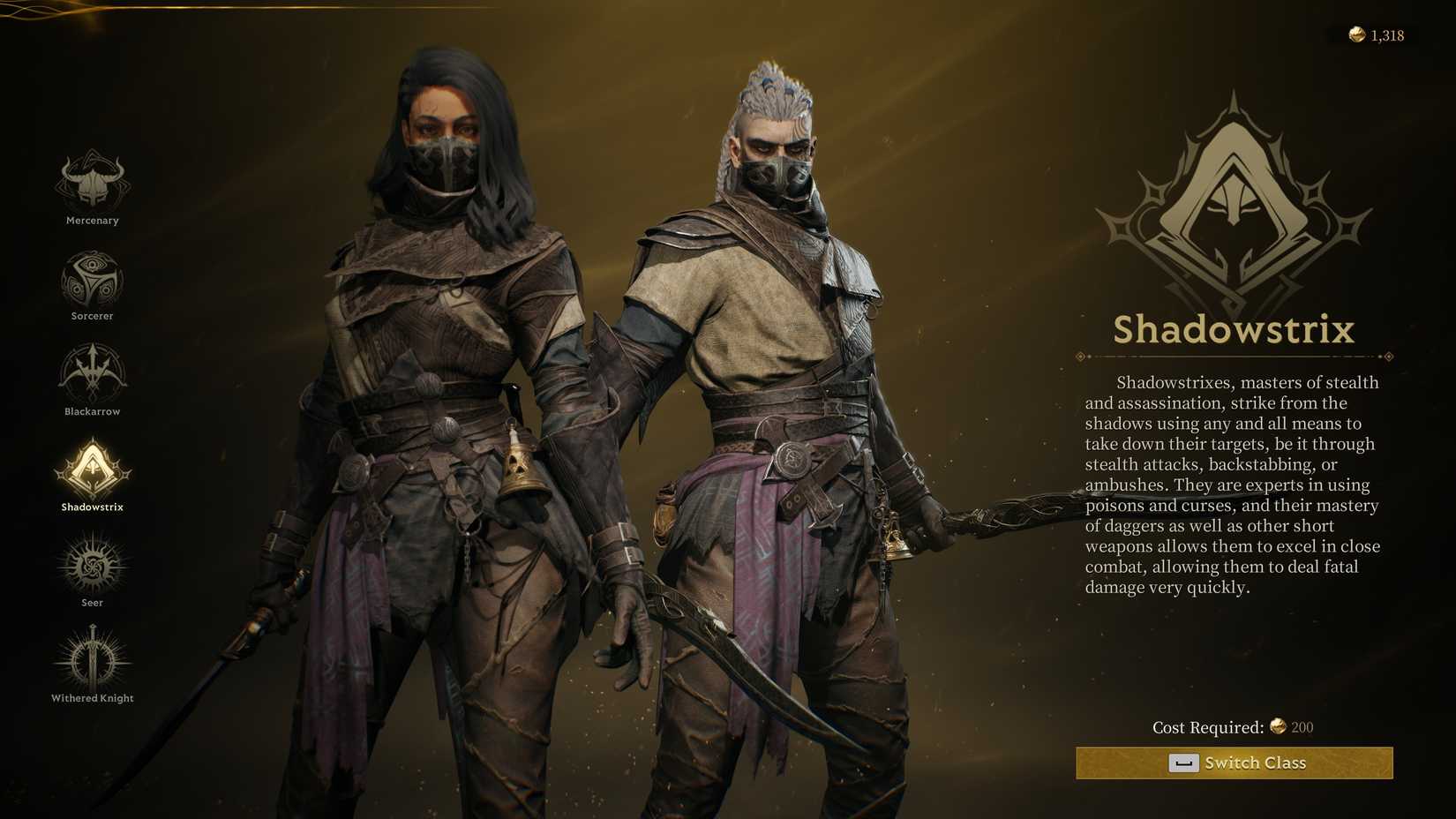 Switch to Different Class Mistfall Hunter