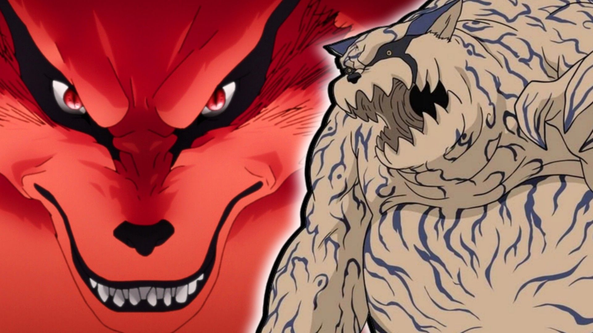 An image of Kurama next to Shukaku in Boruto