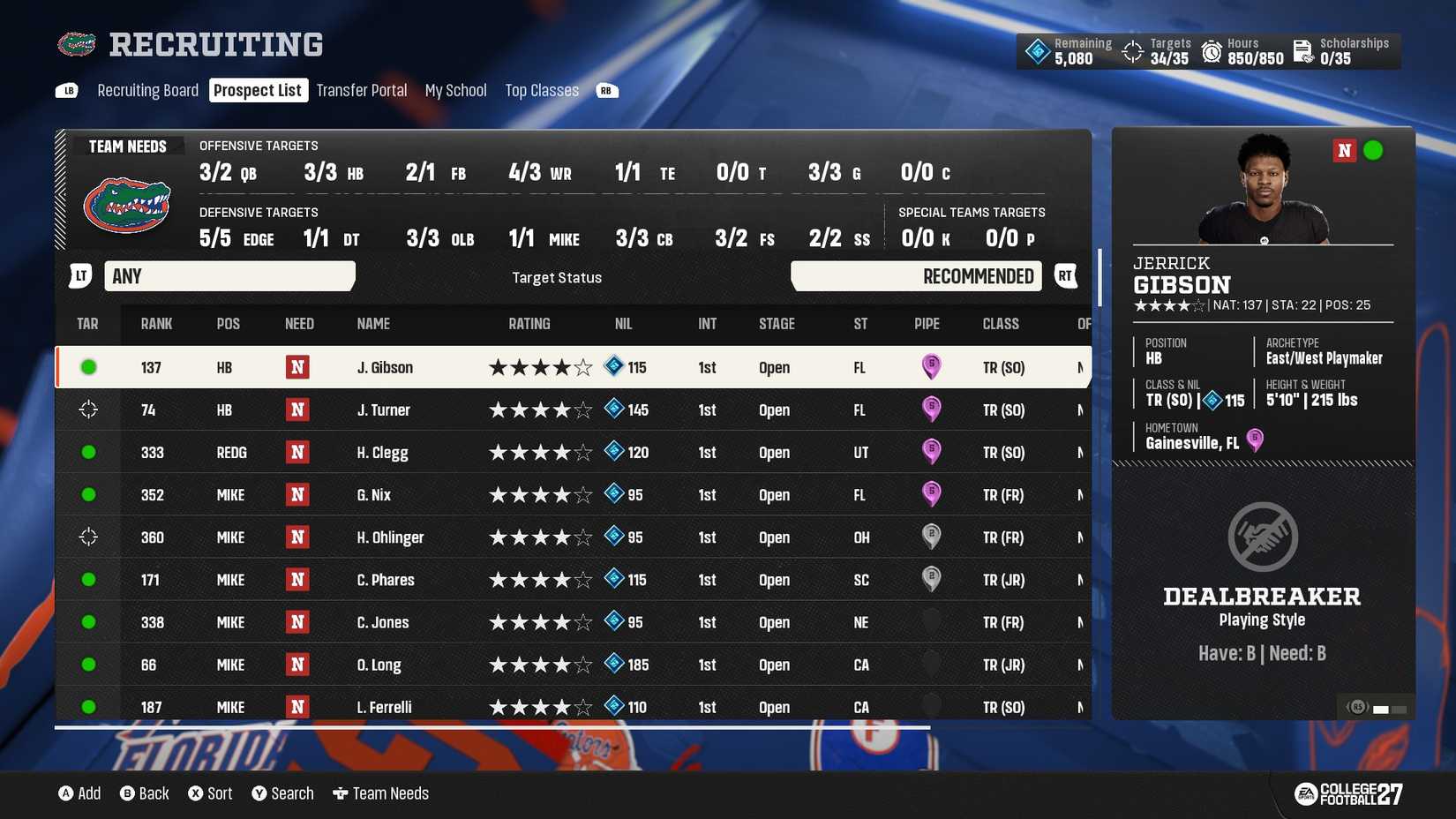 Targeting Possibilities - College Football 27