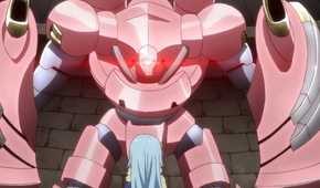 The elemental collosus faces Rimuru during their fight.
