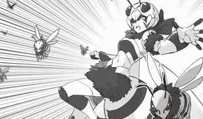 The Wasp Insectar releases her army to attack an opponent during a fight.