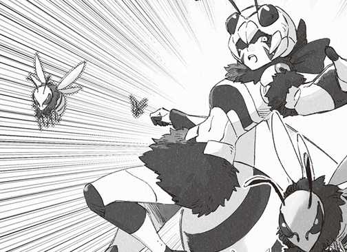 The Wasp Insectar releases her army to attack an opponent during a fight.