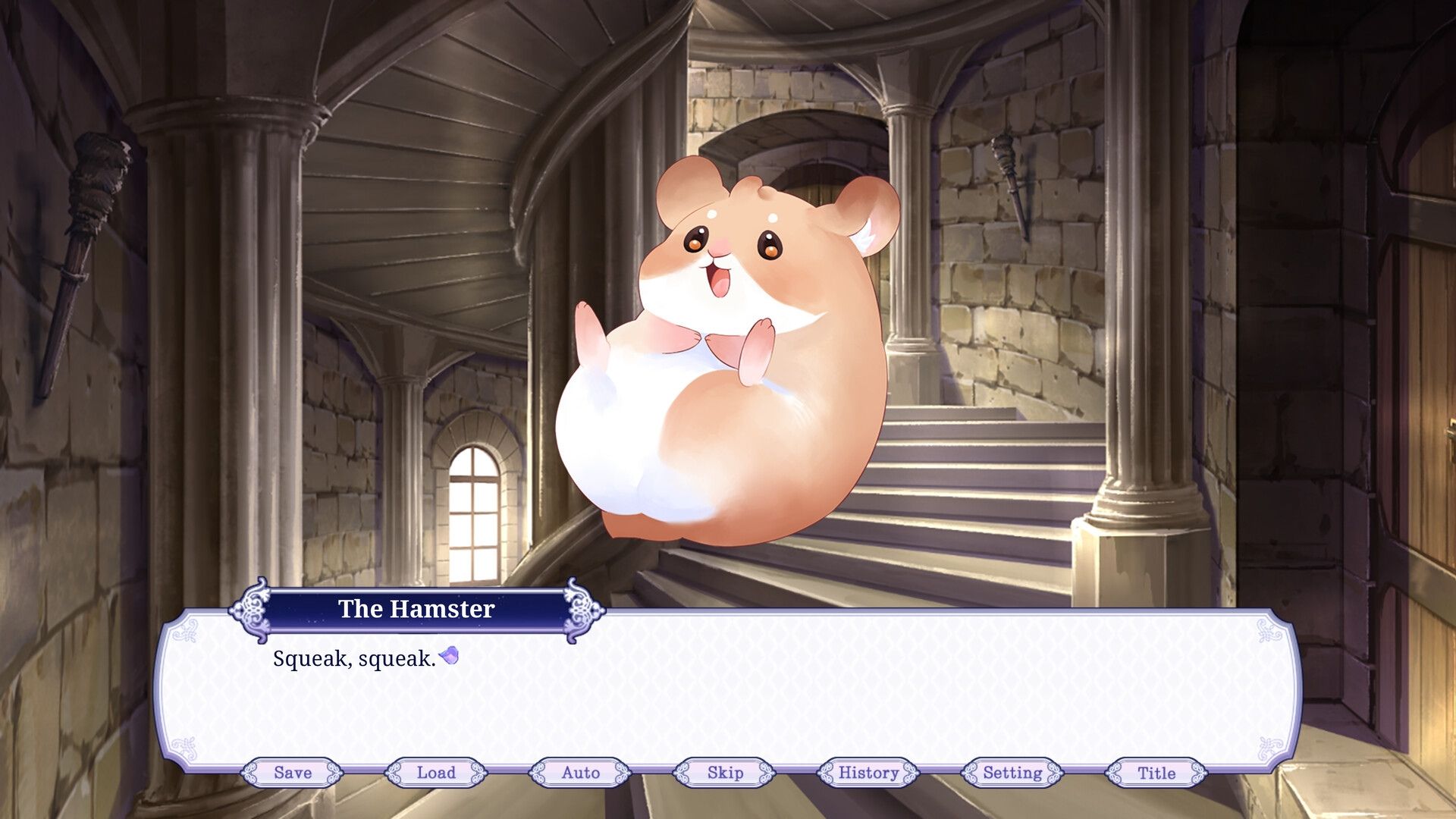 the hamster in the winter tower.