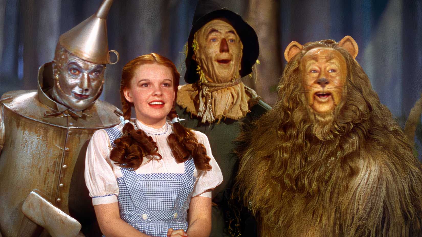 Dorothy, The Tin Man, The Scarecrow and The Lion in The Wizard of Oz