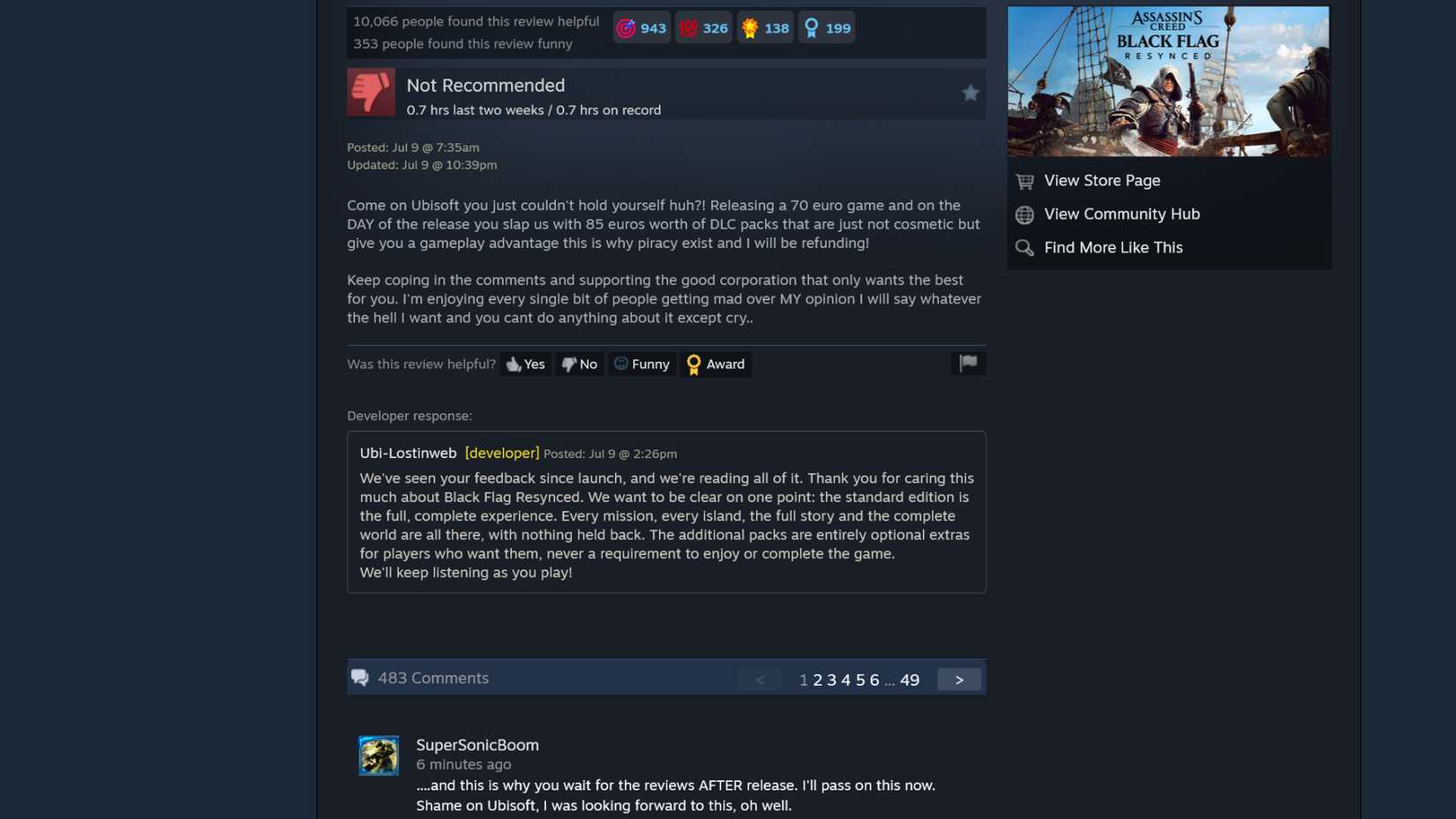 Ubisoft Support Comments on an Assassin's Creed Black Flag Resynced Review