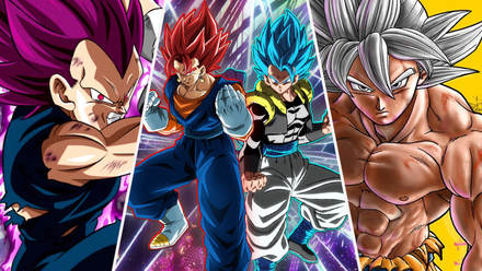 Ultra Ego Vegeta, Super Saiyan God Vegito, Super Saiyan Blue Gogeta and Perfected Ultra Instinct Goku