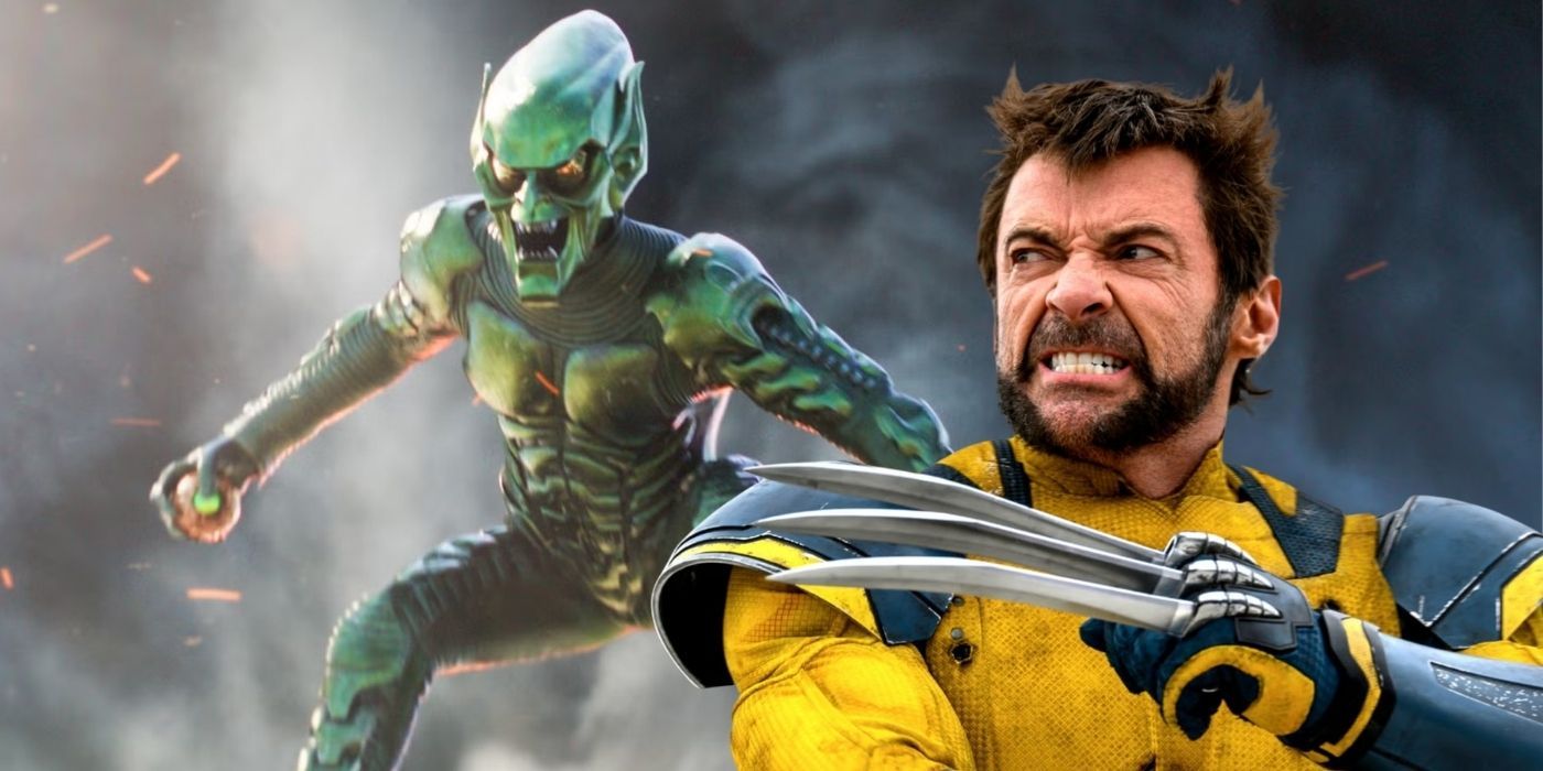 A combined image of Green Goblin in No Way Home and Wolverine in Deadpool & Wolverine