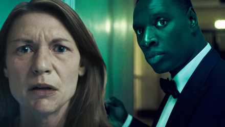 A combined image of Aggie in The Beast in Me and Assane in Lupin