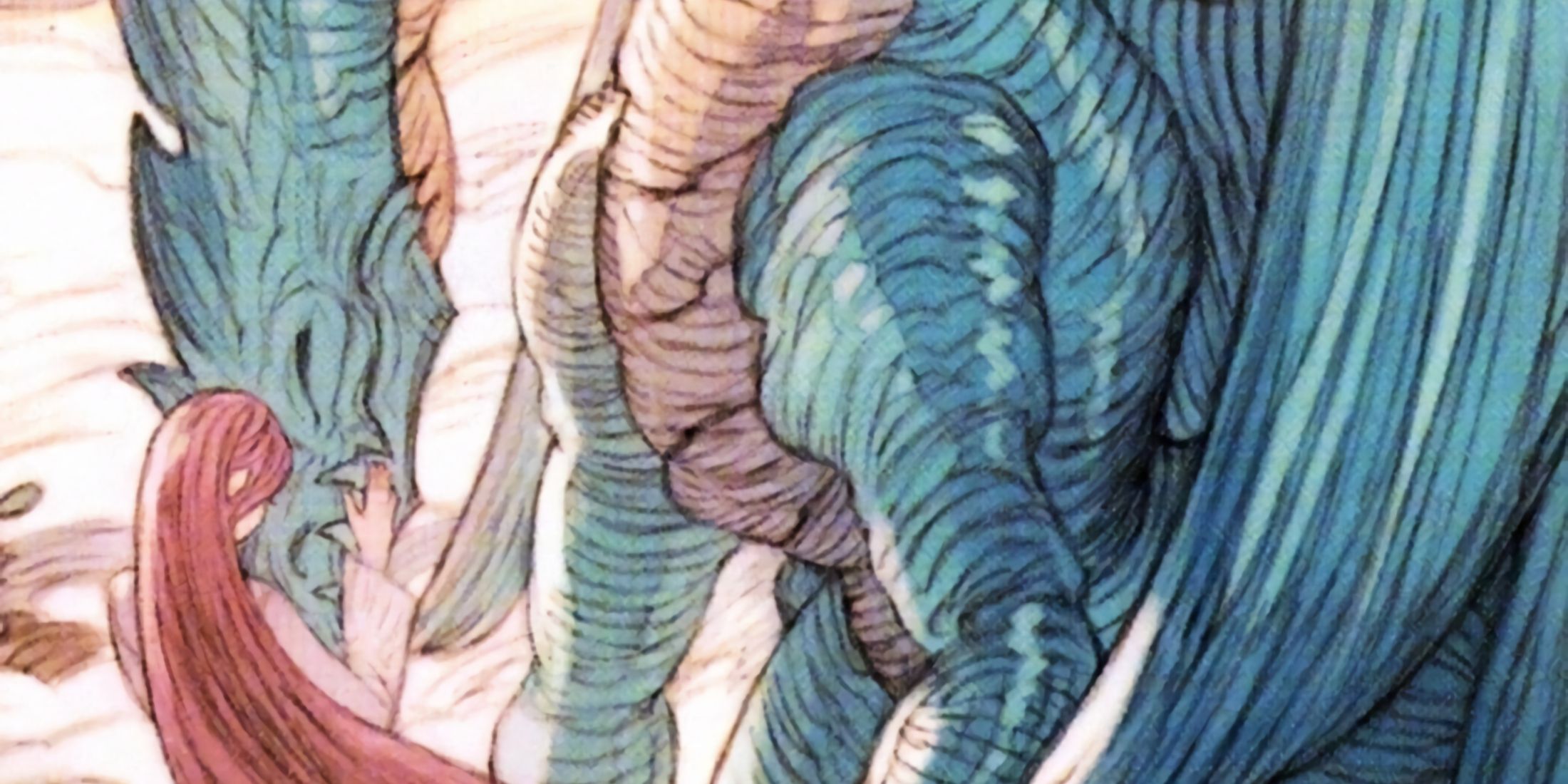 Veldanava in Dragon form as he shows affection to his wife.