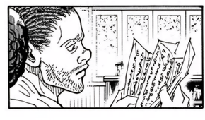 Luzurus reads a note with a solemn expression.