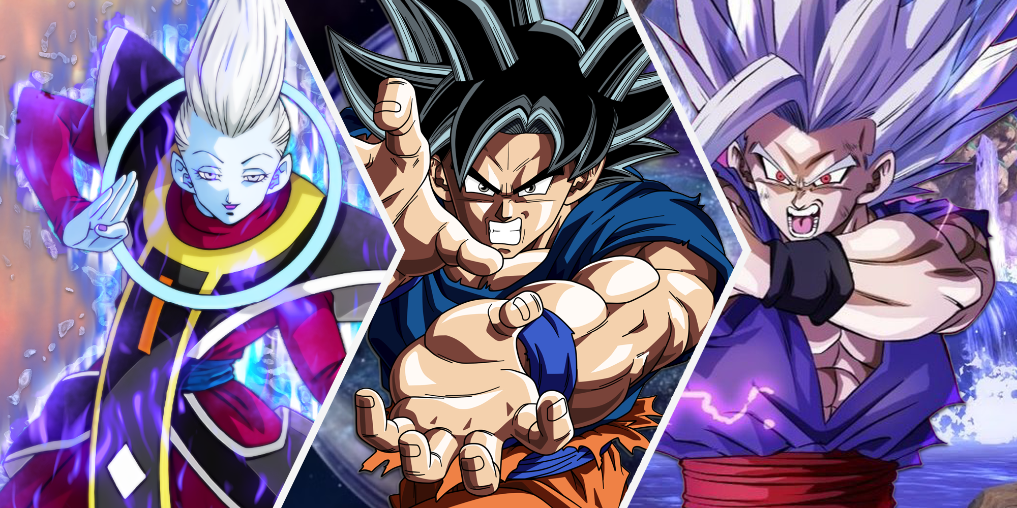 Whis, Ultra Instinct Goku och Gohan Beast