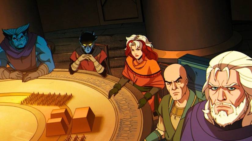 Beast, Nightcrawler, Rogue, Professor X and Magneto in 3000 BC