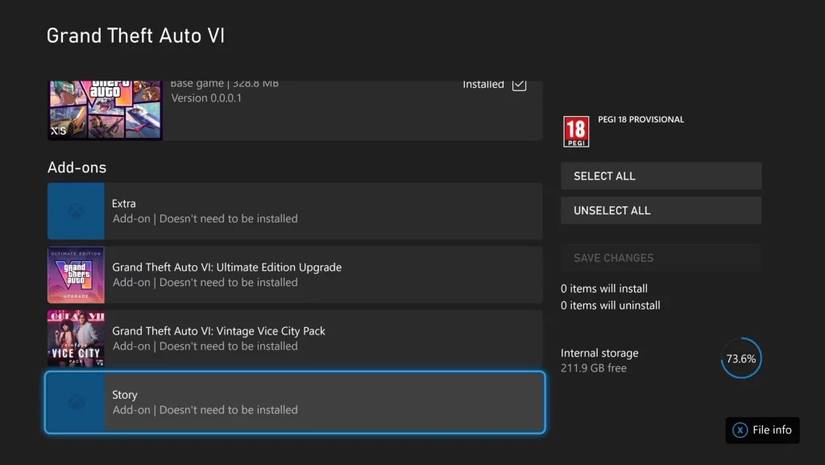 xbox store gta 6 files