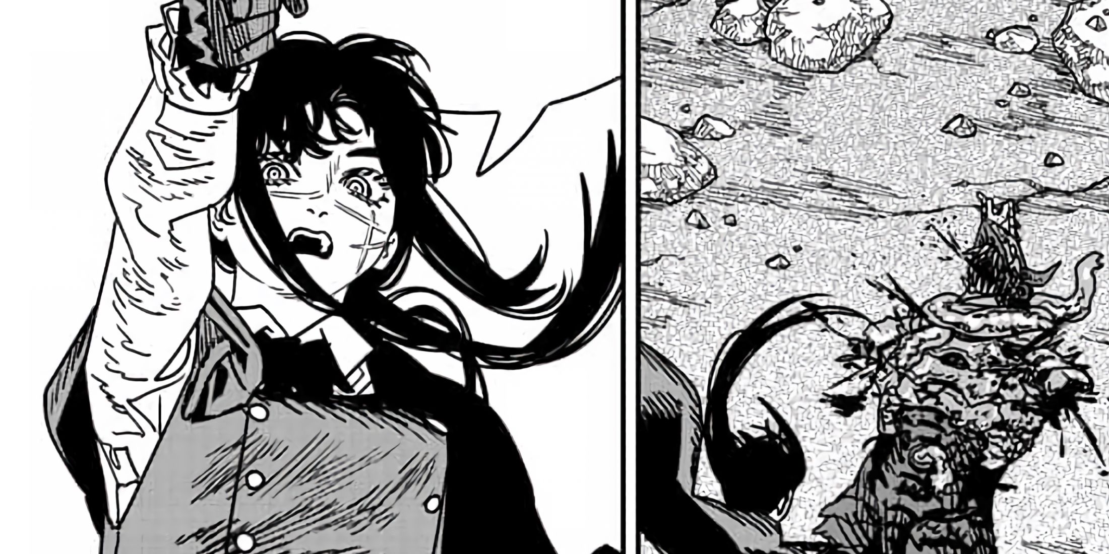 Yoru mocks Denji after beating him, acting like Makima.