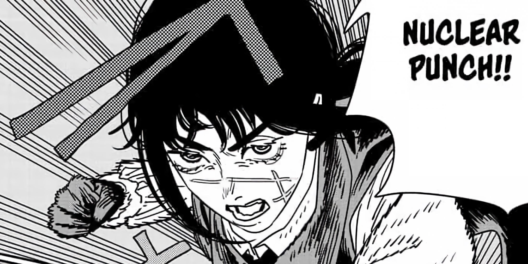 Yoru uses her Nuclear Punch against Denji.