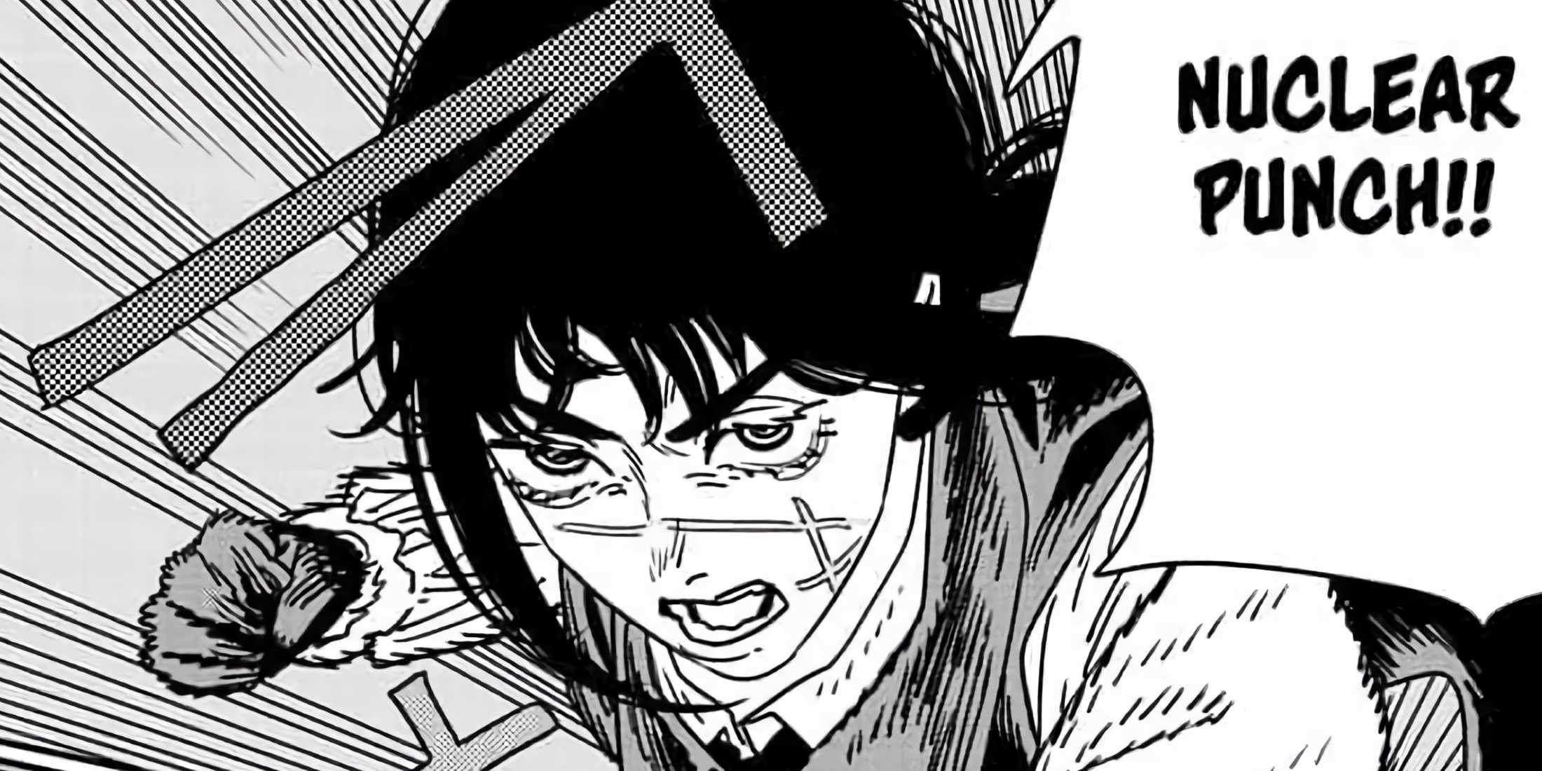 Yoru uses her Nuclear Punch against Denji.
