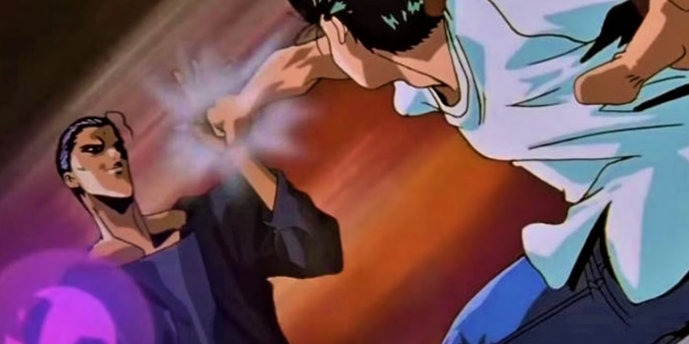 Yusuke battles Sensui, with the villain dominating the battle. 