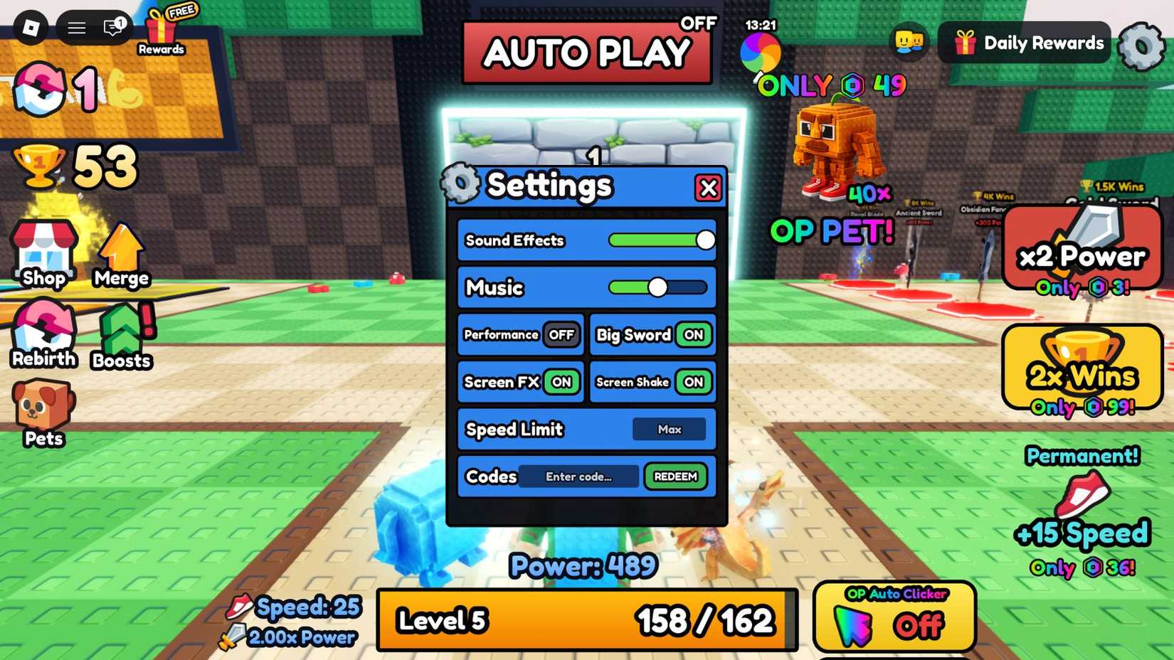 +1 Power Per Click the codes tab