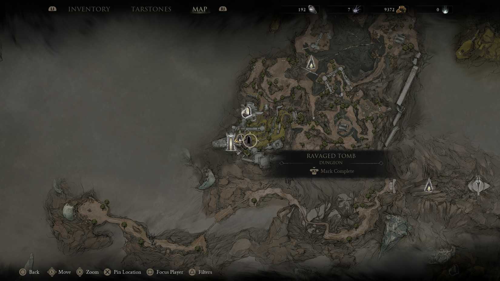 Mortal Shell 2 Ravaged Tomb map location