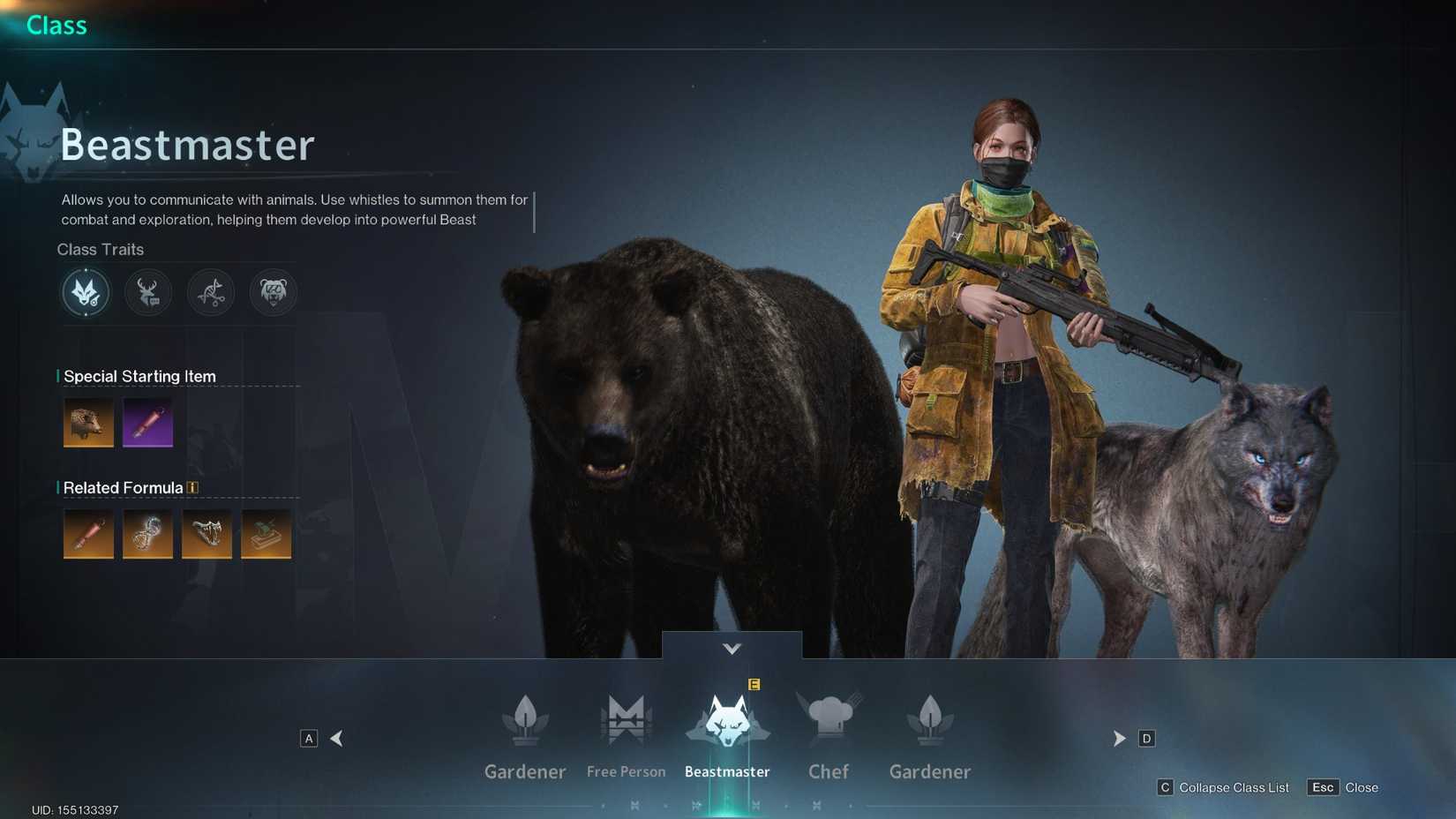 Once Human Beastmaster class